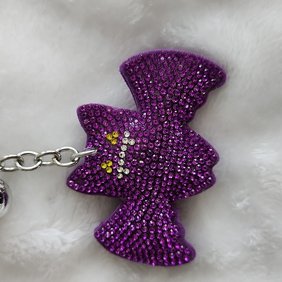 Sparkly Rhinestone Witch Hat and Bat Keychain Set - Picture 4 of 4